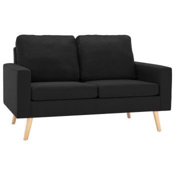 2-dijelni set sofa od tkanine crni