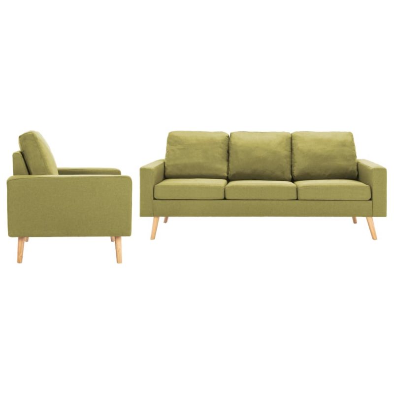 2-dijelni set sofa od tkanine zeleni