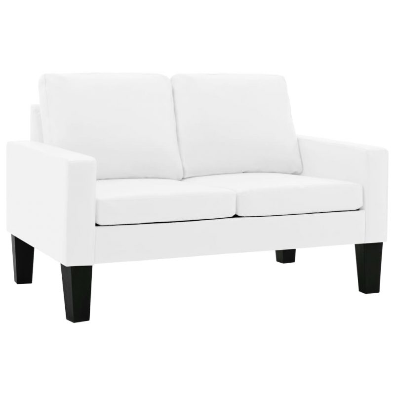 2-dijelni set sofa od umjetne kože bijeli