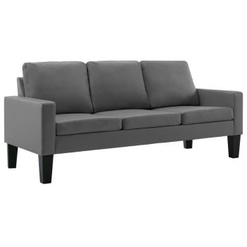 2-dijelni set sofa od umjetne kože sivi