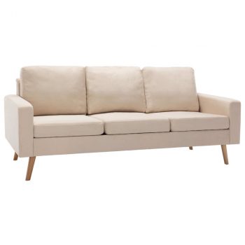 3-dijelni set sofa od tkanine krem