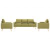 3-dijelni set sofa od tkanine zeleni