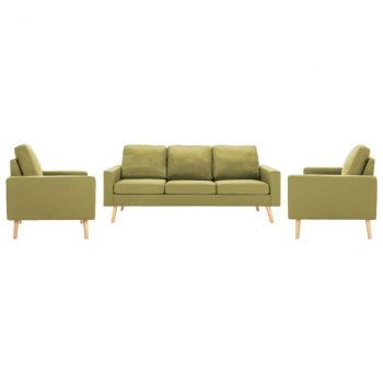 3-dijelni set sofa od tkanine zeleni