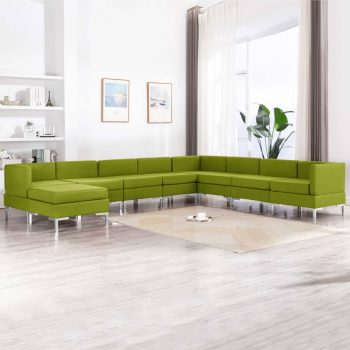 9-dijelni set sofa od tkanine zeleni