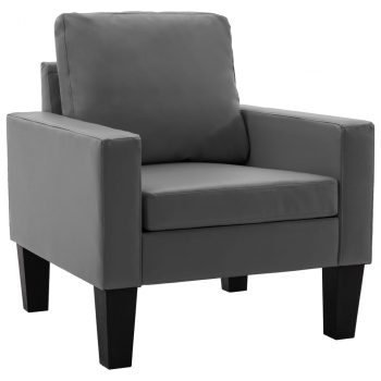 Fotelja od umjetne kože siva