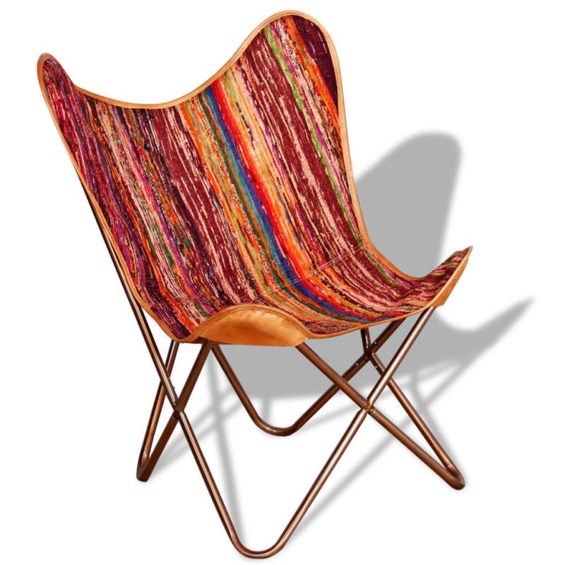 Leptir-stolice 2 kom raznobojne od tkanine chindi