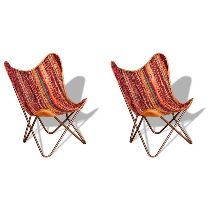 Leptir-stolice 2 kom raznobojne od tkanine chindi