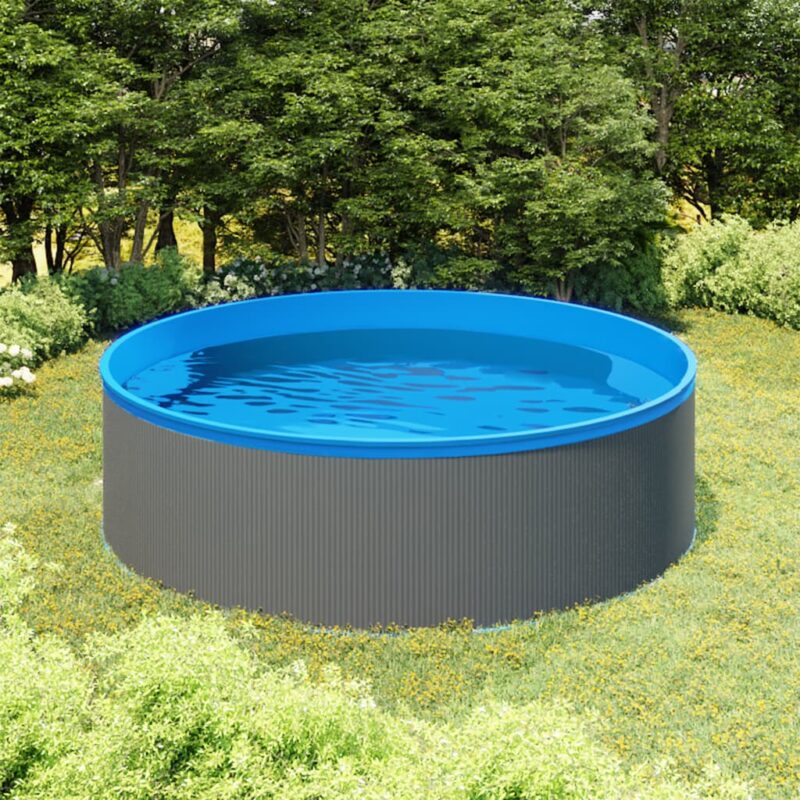 Nadzemni bazen s visećim skimmerom i crpkom 350 x 90 cm sivi