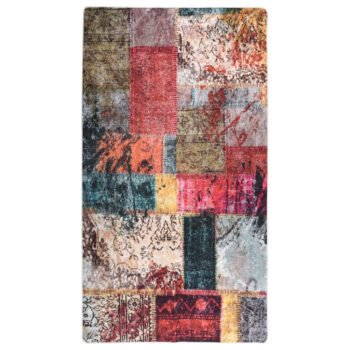 Perivi tepih s patchworkom 190 x 300 cm raznobojni protuklizni
