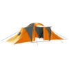 Šator za kampiranje za 9 osoba sivo-narančasti od tkanine