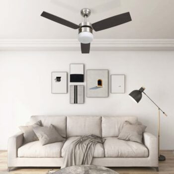 Stropni ventilator sa svjetlom i daljinskim 108 cm tamnosmeđi