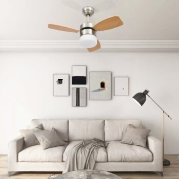 Stropni ventilator sa svjetlom i daljinskim 76 cm svjetlosmeđi