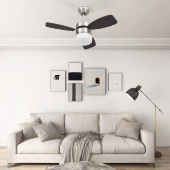 Stropni ventilator sa svjetlom i daljinskim 76 cm tamnosmeđi