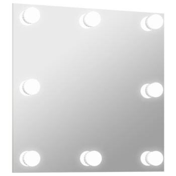Zidno ogledalo s LED svjetlima četvrtasto stakleno