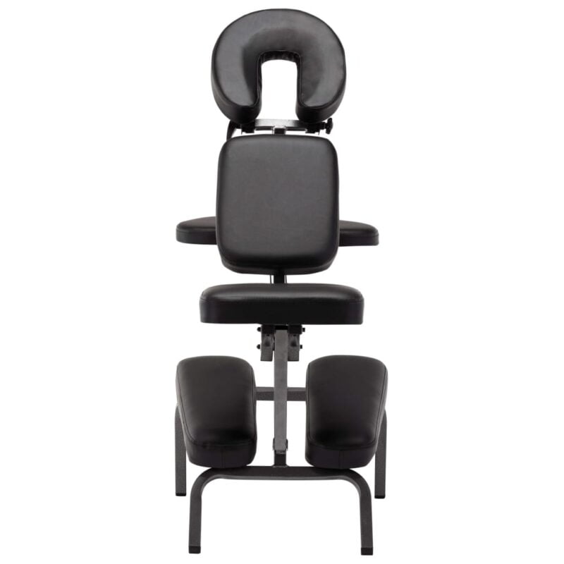 Masažna stolica od umjetne kože crna 122 x 81 x 48 cm