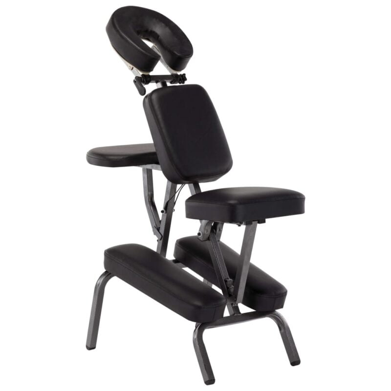 Masažna stolica od umjetne kože crna 122 x 81 x 48 cm