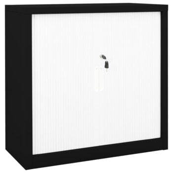 Ormarić s kliznim vratima crno-bijeli 90 x 40 x 90 cm čelični