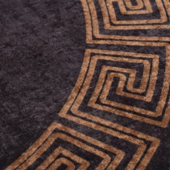 Perivi tepih φ 120 cm crno-zlatni protuklizni