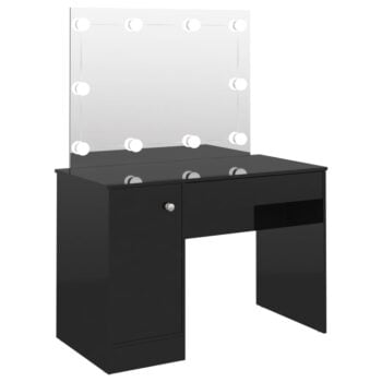 Stolić za šminkanje LED 110 x 55 x 145 cm MDF sjajni crni