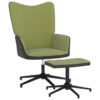 Stolica za opuštanje s osloncem za noge zelena od baršuna/PVC-a