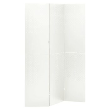 Sobna pregrada s 3 panela bijela 120 x 180 cm čelična