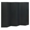 Sobna pregrada sa 6 panela crna 240 x 180 cm čelična