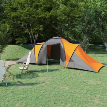 Šator za kampiranje za 6 osoba sivo-narančasti