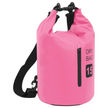 Suha torba s patentnim zatvaračem ružičasta 15 L PVC