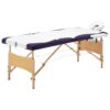 Sklopivi masažni stol s 3 zone drveni bijelo-ljubičasti