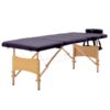 Sklopivi masažni stol s 4 zone drveni ljubičasti