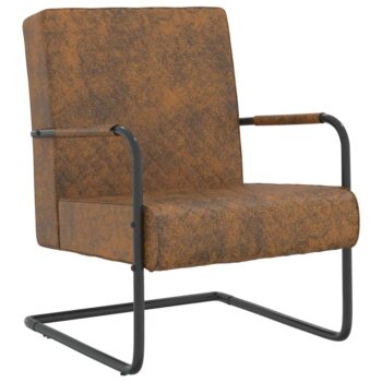 325734 Cantilever Chair Brown Fabric