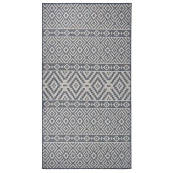 Vanjski tepih ravnog tkanja 80 x 150 cm plave pruge