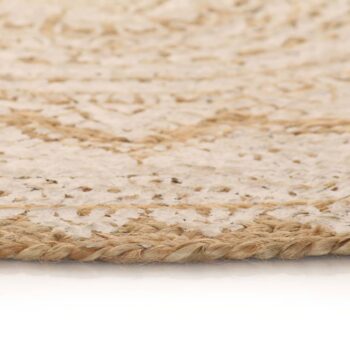 Ukrasni pleteni tepih od jute s uzorkom 210 cm okrugli
