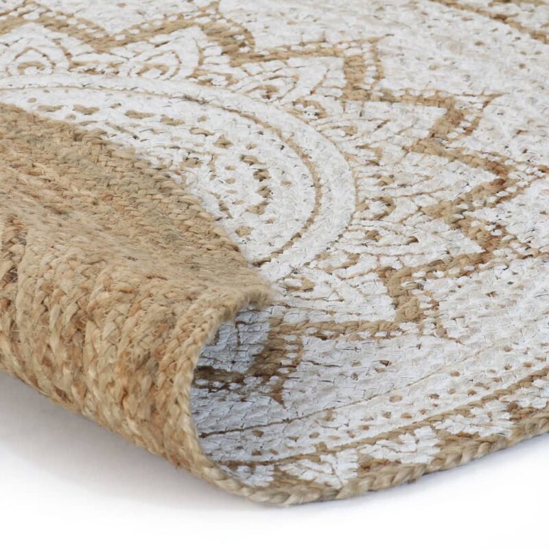 Ukrasni pleteni tepih od jute s uzorkom 240 cm okrugli