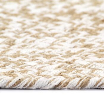 Ručno rađeni tepih od jute bijelo-smeđi 240 cm