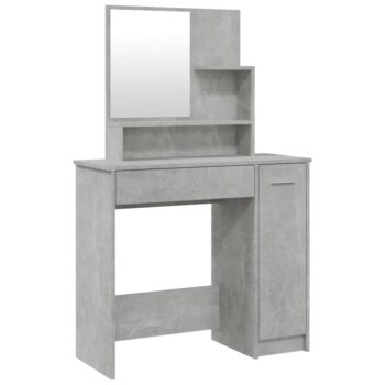 Toaletni stolić s ogledalom siva boja betona 86
