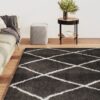 Čupavi tepih s visokim vlaknima krem i antracit 160 x 230 cm