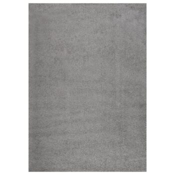Čupavi tepih s visokim vlaknima sivi 140 x 200 cm