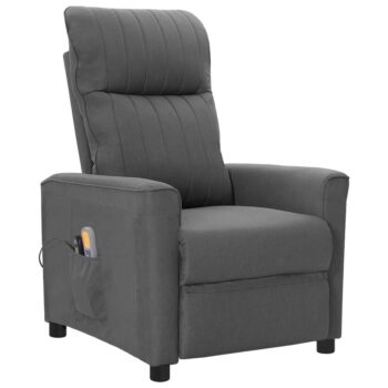 Električna masažna fotelja od tkanine svjetlosiva
