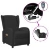 Električna masažna fotelja s krilnim naslonom crna umjetna koža
