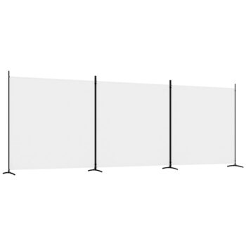 Sobna pregrada s 3 panela bijela 525 x 180 cm od tkanine