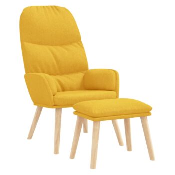 Stolica za opuštanje od tkanine sa stolcem boja senfa