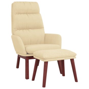 Stolica za opuštanje od tkanine sa stolcem krem
