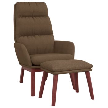 Stolica za opuštanje od tkanine sa stolcem smeđa