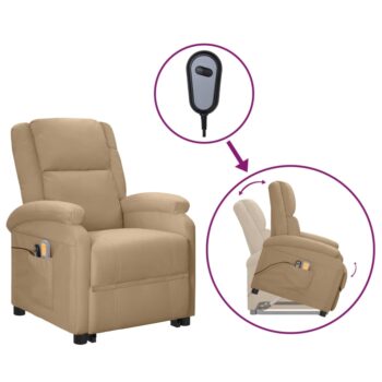 Električna masažna fotelja od umjetne kože boja cappuccina