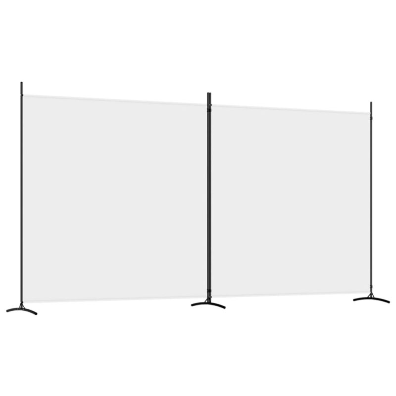 Sobna pregrada s 2 panela bijela 348 x 180 cm od tkanine