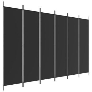 Sobna pregrada s 6 panela crna 300x200 cm od tkanine