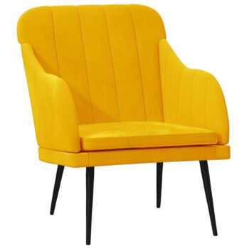 Fotelja žuta 63 x 76 x 80 cm baršunasta