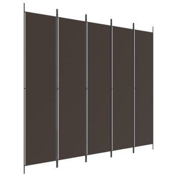 Sobna pregrada s 5 panela smeđa 250x220 cm od tkanine