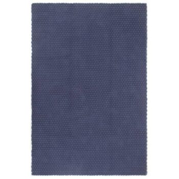 Tepih pravokutni modri 160 x 230 cm pamučni